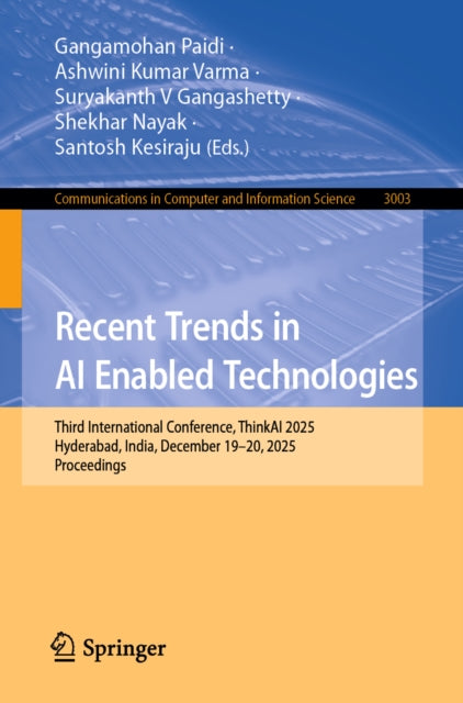 Recent Trends in AI Enabled Technologies cover