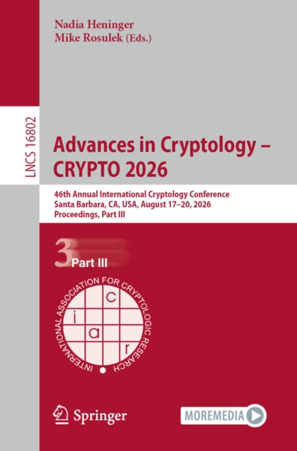 Advances in Cryptology – CRYPTO 2026 cover