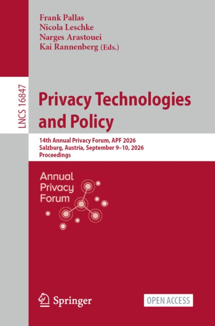 Privacy Technologies and Policy cover