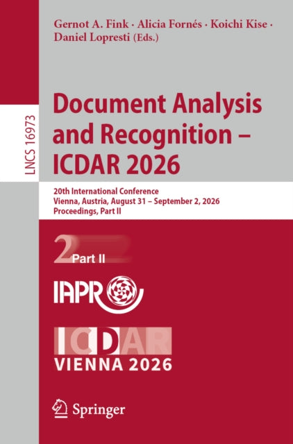 Document Analysis and Recognition – ICDAR 2026 cover