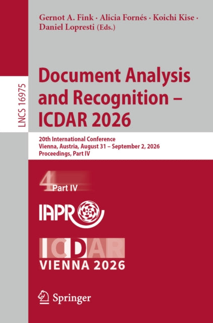 Document Analysis and Recognition – ICDAR 2026 cover