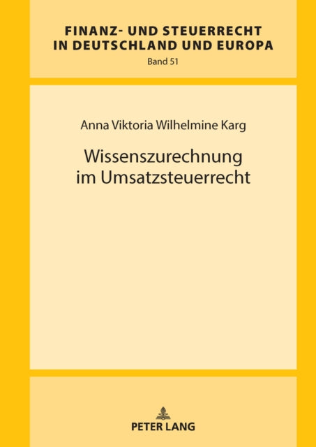 Wissenszurechnung im Umsatzsteuerrecht cover