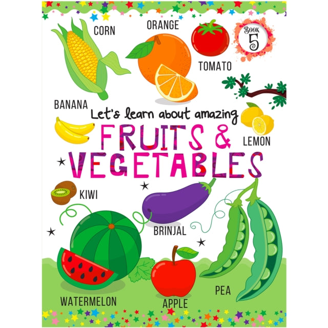 Let'S Learn Giant Board Book: Fruits And Vegetables - Large Board Book With Beautifully Illustrated Images For Children To Learn cover
