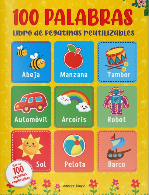 Reusable Sticker Book 100 Words - Spanish cover