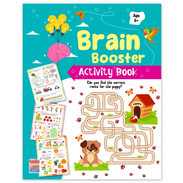 Brain Booster Activity Book For Kids Toddlers And Children 6+ Years: 96 Pages Preschool Educational Writing Practice, Pencil Control, Tracing, Maths And Brain Boosting Fun – Reusable Early Learning Book cover