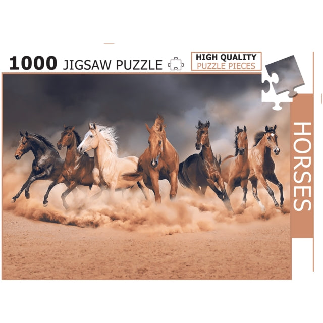 Horses 1000-Piece Jigsaw Puzzles For Kids And Childrens - Realistic Illustration Challenging Brain Booster Gifts, Fun And Creative Fun Game - Ages 9+ (1000 Pcs) cover