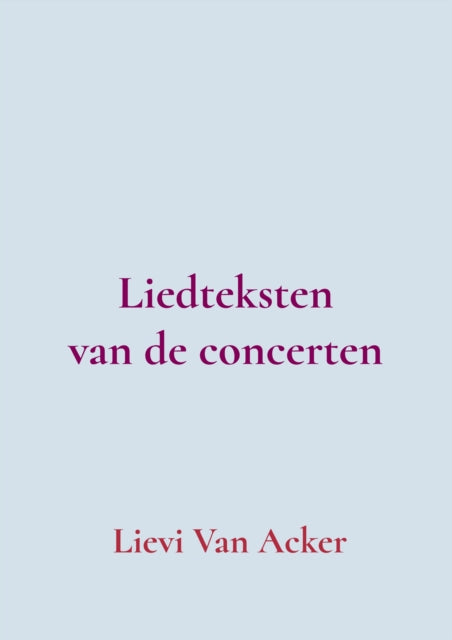 Liedteksten van de concerten cover