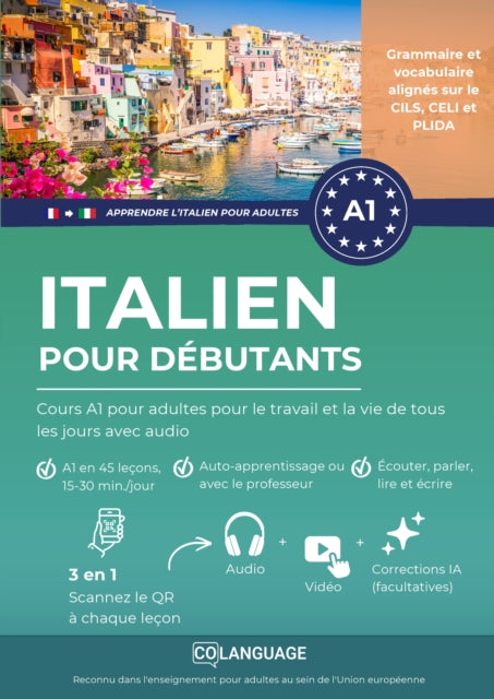 Apprendre l'italien pour debutants : Cours A1 pour adultes pour le travail et la vie de tous les cover