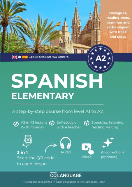 Learn Spanish A2 elementary: A step-by-step course from level A1 to A2 cover