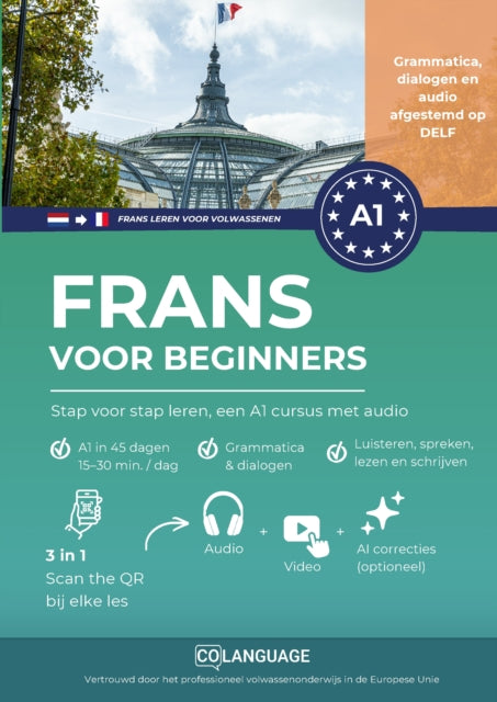 Frans leren voor beginners: Stap voor stap leren, een A1 cursus met audio cover