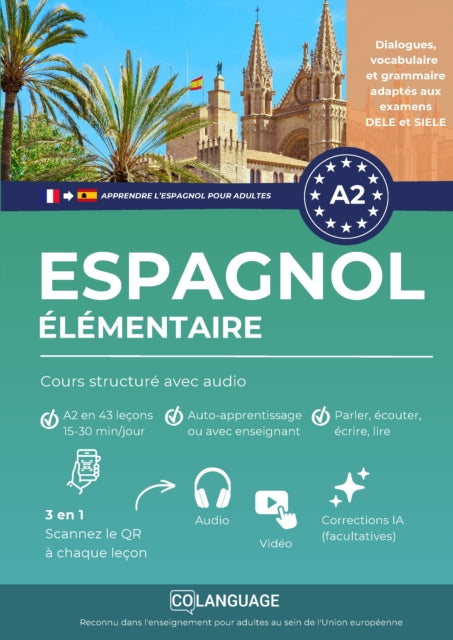Apprendre l'espagnol A2 elementaire: Cours structure avec audio cover