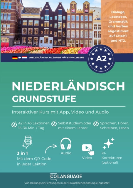 Niederlandisch A2 lernen grundstufe: interaktiver Kurs mit App, Video und Audio cover
