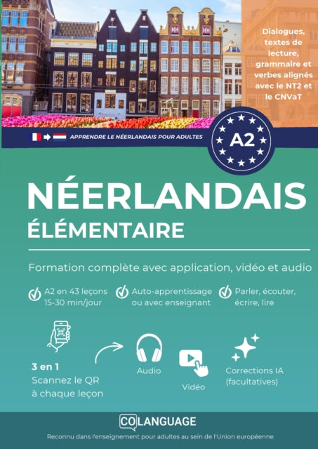 Apprendre le neerlandais A2 elementaire : cours complet avec grammaire, videos et audio cover