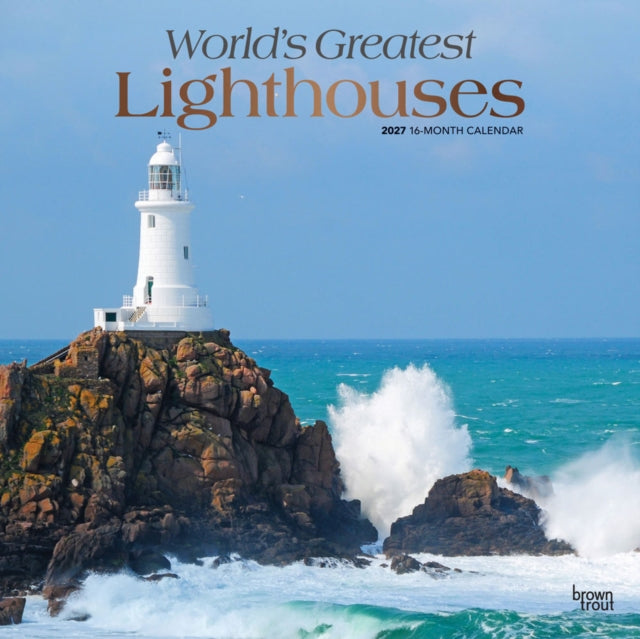 World's Greatest Lighthouses 2027 12 X 24 Inch (Hanging) Monthly Square Wall Calendar Foil Stamped Cover Plastic-Free cover