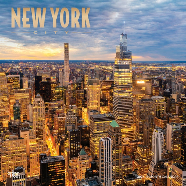 New York City 2027 12 X 24 Inch (Hanging) Monthly Square Wall Calendar Foil Stamped Cover Plastic-Free cover