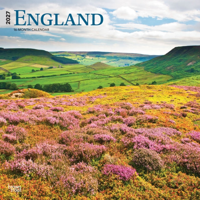 England 2027 12 X 24 Inch (Hanging) Monthly Square Wall Calendar Plastic-Free cover