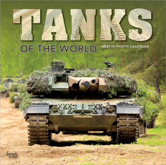 Tanks of the World | 2027 12 x 24 Inch (Hanging) Monthly Square Wall Calendar | Plastic-Free | BrownTrout | Military Vehicle Equipment cover
