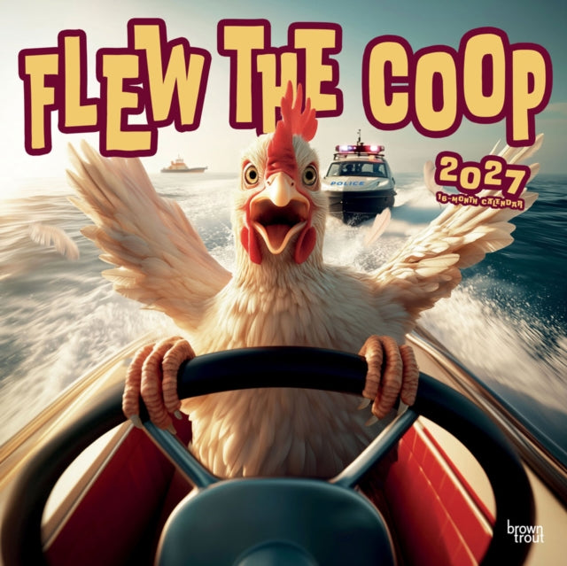 Flew the COOP 2027 12 X 24 Inch (Hanging) Monthly Square Wall Calendar Plastic-Free Animal Crankers cover