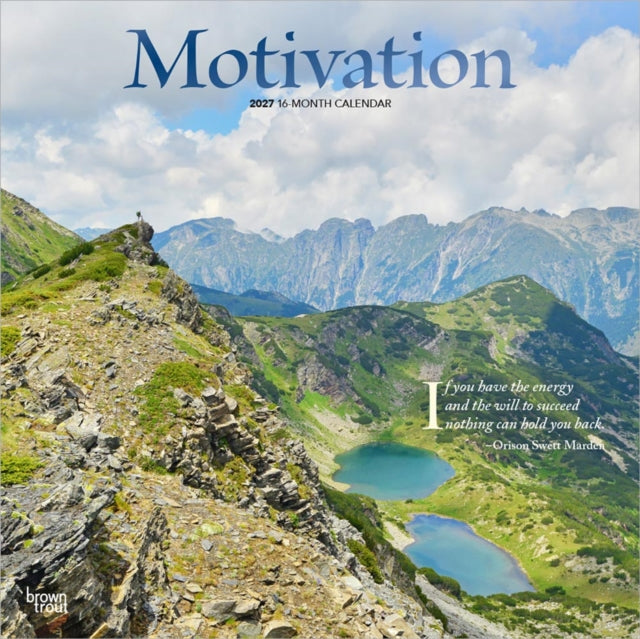 Motivation 2027 12 X 24 Inch (Hanging) Monthly Square Wall Calendar Foil Stamped Cover Plastic-Free cover