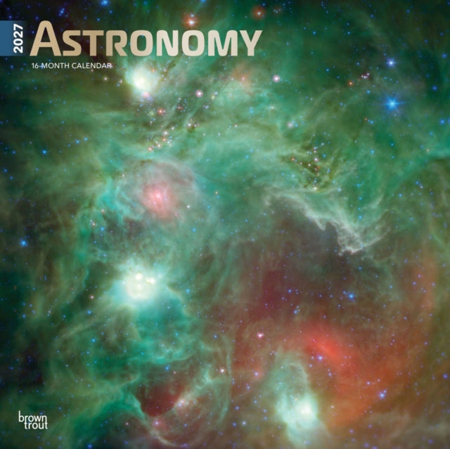 Astronomy 2027 12 X 24 Inch (Hanging) Monthly Square Wall Calendar Foil Stamped Cover Plastic-Free cover