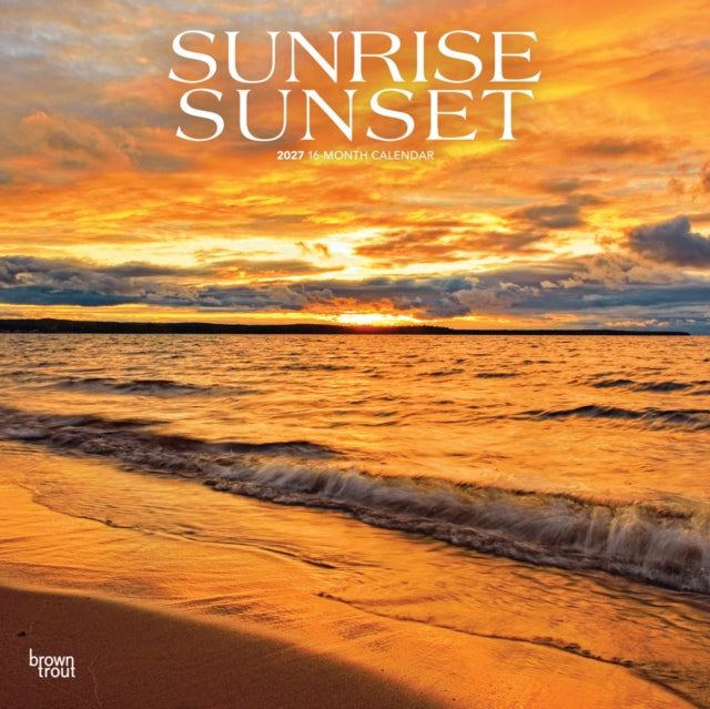 Sunrise Sunset 2027 12 X 24 Inch (Hanging) Monthly Square Wall Calendar Plastic-Free cover