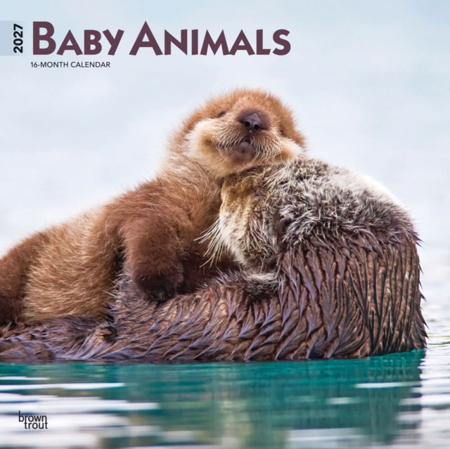 Baby Animals 2027 12 X 24 Inch (Hanging) Monthly Square Wall Calendar Plastic-Free cover