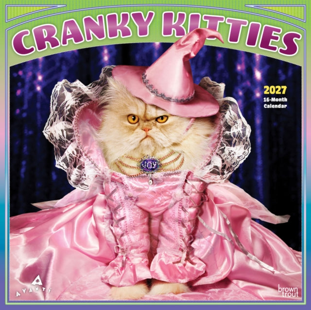 Avanti Cranky Kitties Official 2027 12 X 24 Inch (Hanging) Monthly Square Wall Calendar Foil Stamped Cover Plastic-Free cover