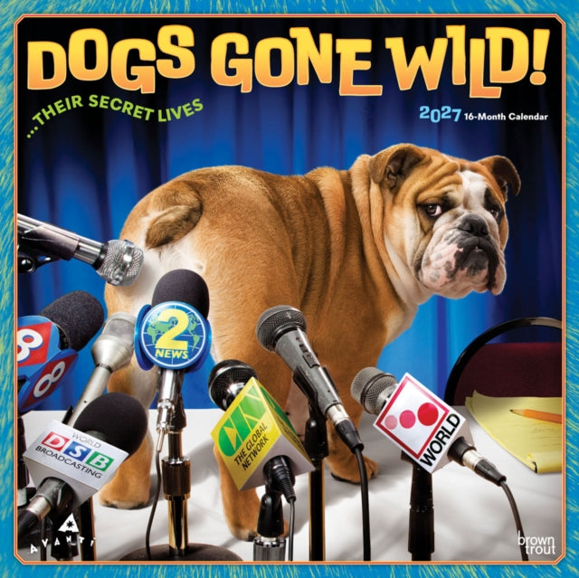 Avanti Dogs Gone Wild Official 2027 12 X 24 Inch (Hanging) Monthly Square Wall Calendar Plastic-Free cover