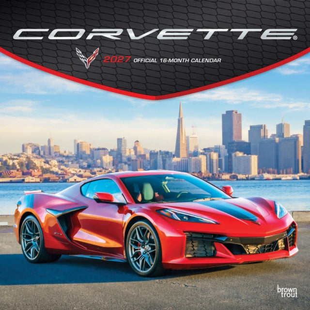 Corvette Official 2027 12 X 24 Inch (Hanging) Monthly Square Wall Calendar Plastic-Free cover