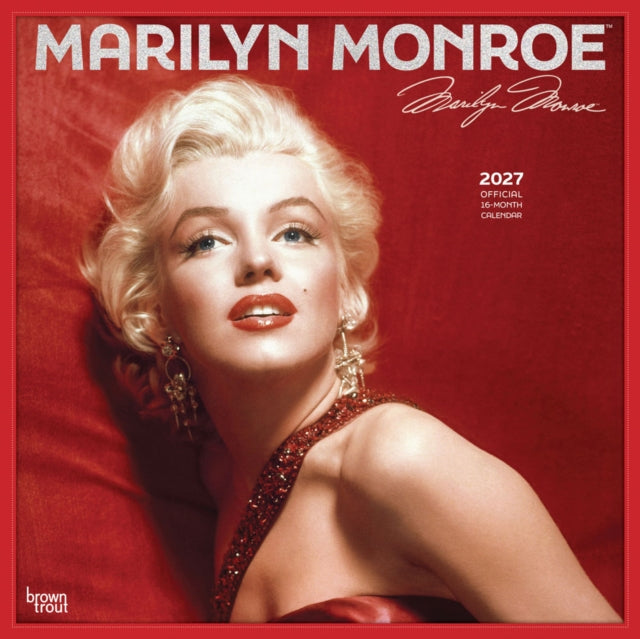 Marilyn Monroe Official 2027 12 X 24 Inch (Hanging) Monthly Square Wall Calendar Foil Stamped Cover Plastic-Free cover