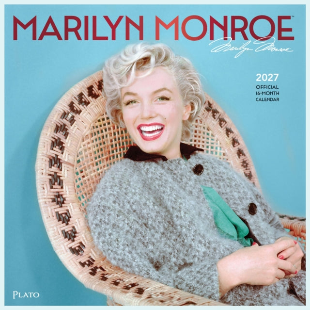 Marilyn Monroe OFFICIAL | 2027 12 x 24 Inch (Hanging) Monthly Square Wall Calendar | Foil Stamped Cover | Plato | USA American Actress Celebrity cover