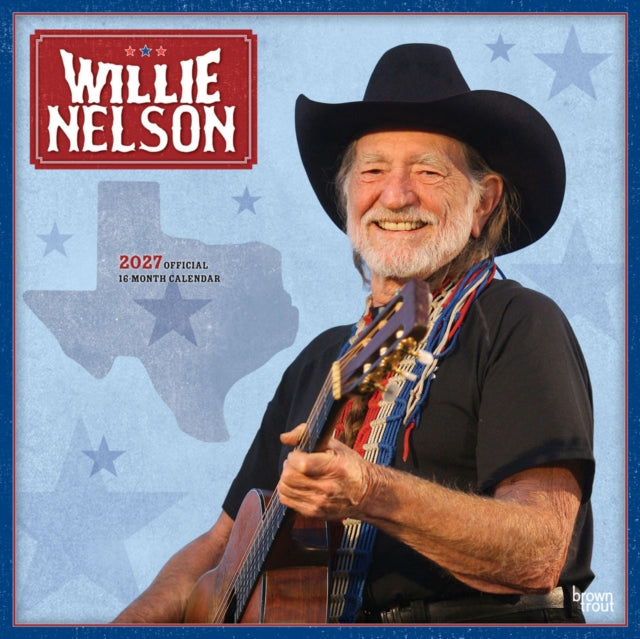 Willie Nelson Official 2027 12 X 24 Inch (Hanging) Monthly Square Wall Calendar Plastic-Free cover