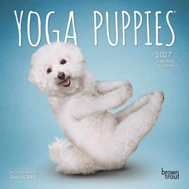 Yoga Puppies Official 2027 7 X 14 Inch (Hanging) Monthly Mini Wall Calendar cover