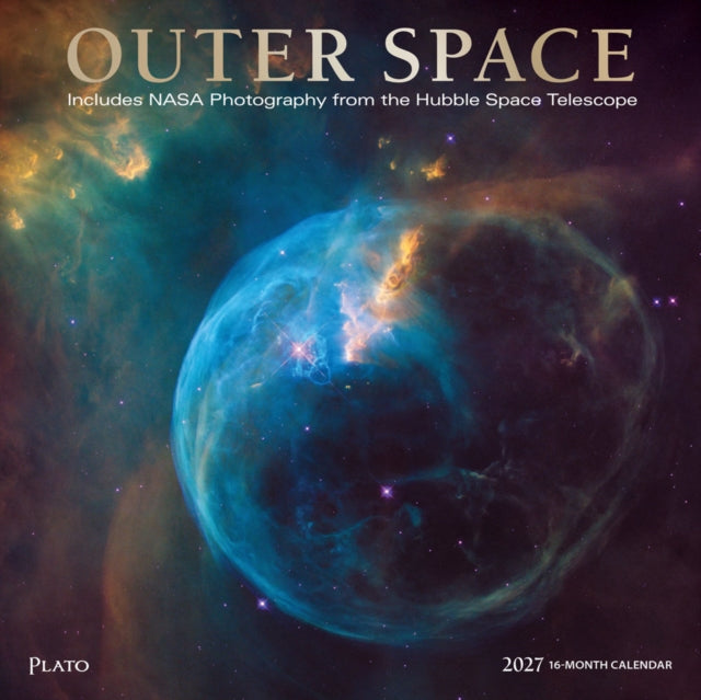 Outer Space | 2027 12 x 24 Inch (Hanging) Monthly Square Wall Calendar | Foil Stamped Cover | Plato | Universe Cosmos Inspiration cover