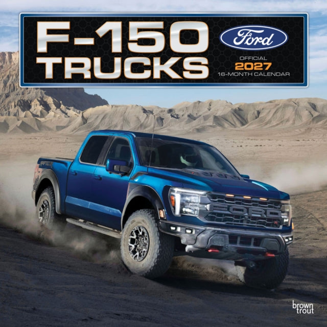 Ford F150 Trucks OFFICIAL | 2027 12 x 24 Inch (Hanging) Monthly Square Wall Calendar | Plastic-Free | BrownTrout | Automotive Manufacturer F-Series cover