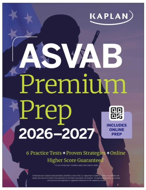 ASVAB Premium Prep 2026-2027: Includes 6 Full Length Practice Tests, 1000+ Practice Questions + In-book tear out Flashcards + Online Access to Interactive Video Lessons and Tutorials (Kaplan Test Prep) cover