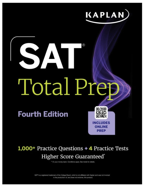SAT Total Prep, Fourth Edition (2026-2027): Includes 4 Full Length Practice Tests, 1,100+ Practice Questions + 1 Year Access to Online Quizzes and Video Lessons and Tutorials (Kaplan Test Prep) cover