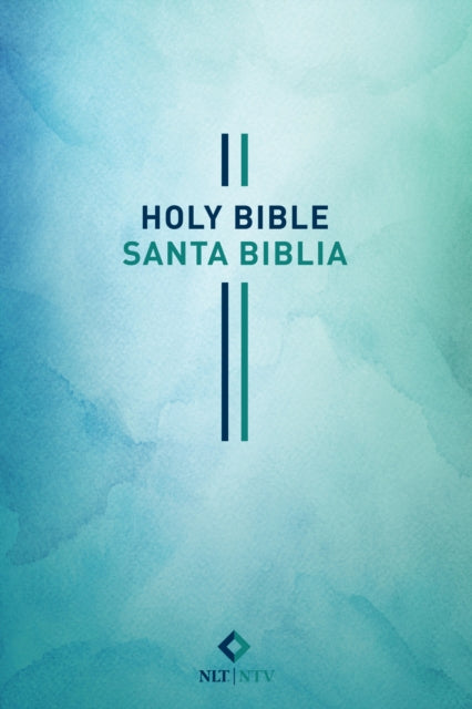 Bilingual Bible / Biblia bilingue NLT/NTV (Softcover, Blue Watercolor) cover