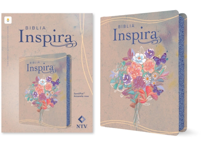 Biblia Inspira NTV con Filament  (SentiPiel, Acuarela rosa) cover