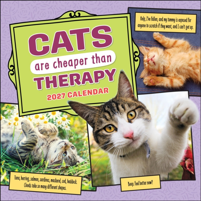 Cats Are Cheaper Than Therapy 2027 Wall Calendar cover