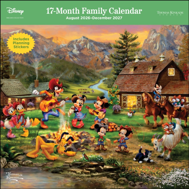 Disney Dreams by Thomas Kinkade Studios 17-Month 2026-2027 Family Wall Calendar cover