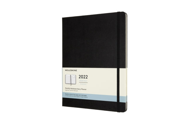 Moleskine 2022 12-Month Monthly Extra Large Hardcover Notebook: Black