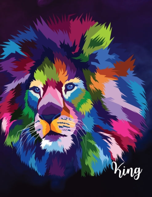 King: College Ruled Paper with a BW lion girl illustrations on each page- 8.5 x 11- 150 Pages, Perfect for School, Office and Home