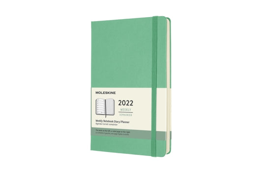 Moleskine 2022 12-Month Weekly Large Hardcover Notebook: Ice Green