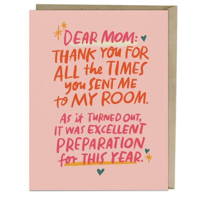 6-Pack Em & Friends Sent To My Room Mom Greeting Cards