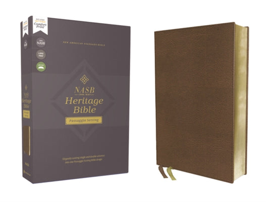 NASB, Heritage Bible, Passaggio Setting, Leathersoft, Brown, 1995 Text, Comfort Print: Elegantly uniting single and double columns into one Passaggio Setting Bible design