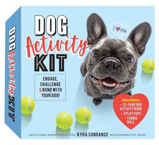 Dog Activity Kit: Engage, Challenge & Bond with your Dog! Includes: 32-page Dog Activity Book * 3 Play Cups * Tennis Ball