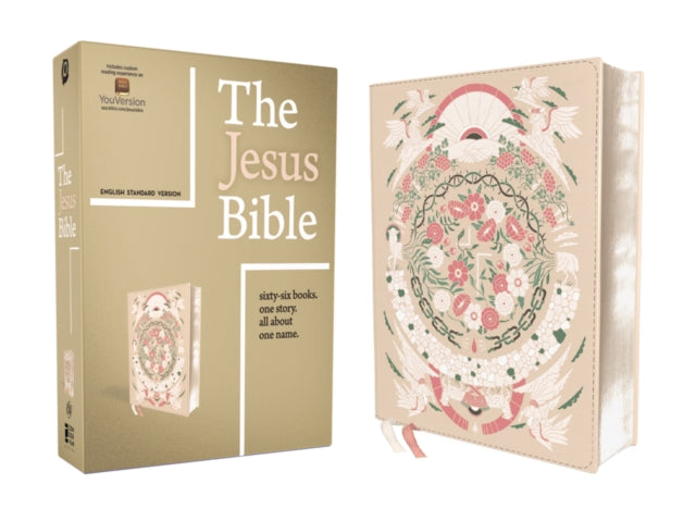 The Jesus Bible Artist Edition, ESV, Leathersoft, Peach Floral