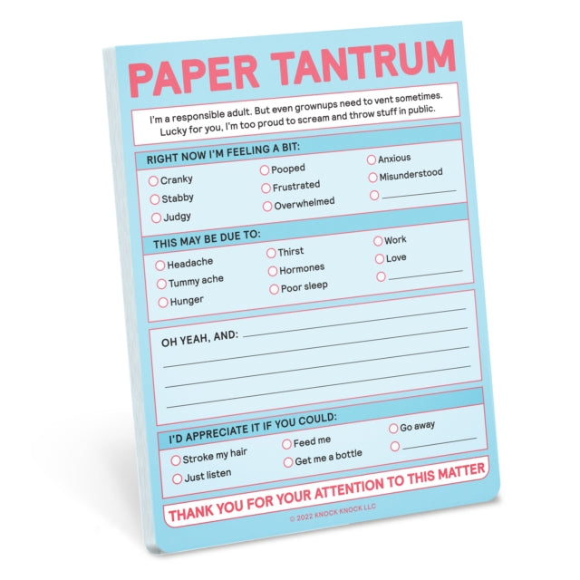 Knock Knock Paper Tantrum Nifty Note Pad (Pastel Version)