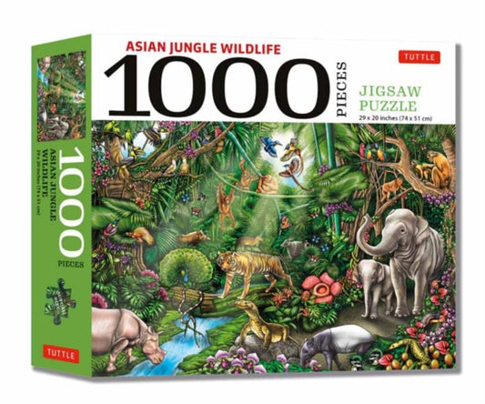 Asian Rainforest Wildlife - 1000 Piece Jigsaw Puzzle: Finished Size 29 in X 20 inch (73.7 x 50.8 cm)